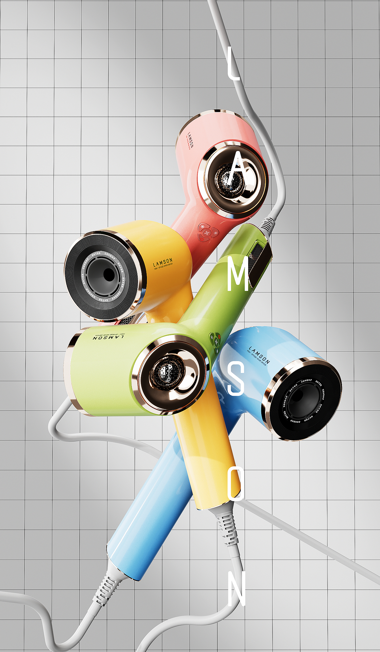 《LAMSON x 高速吹风机》产品建模渲染(图ZMzM1MzM5MzI4) - 产品 - 站酷设计师某童鞋原创素材 - 站酷ZCOOL