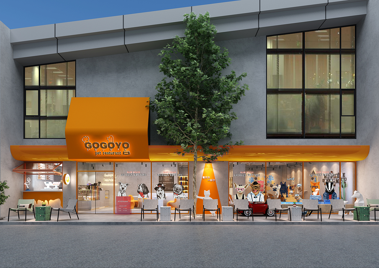 GOGOYO-宠物餐厅效果图