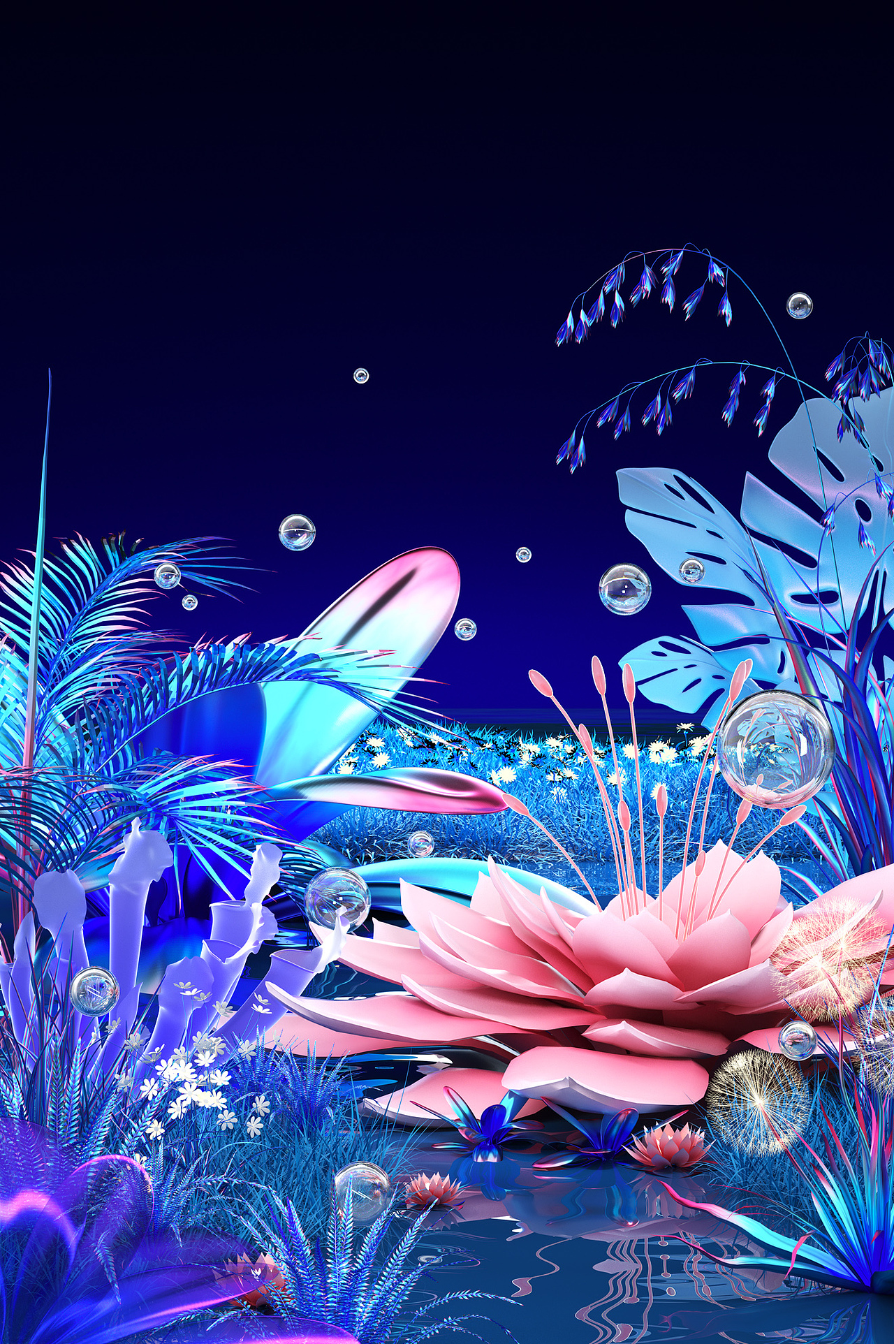 3D仿真植物系场景（图ZMzMyNzg2ODQ0） - 场景 - 站酷设计师笔魂AI绘图原创素材 - 站酷ZCOOL