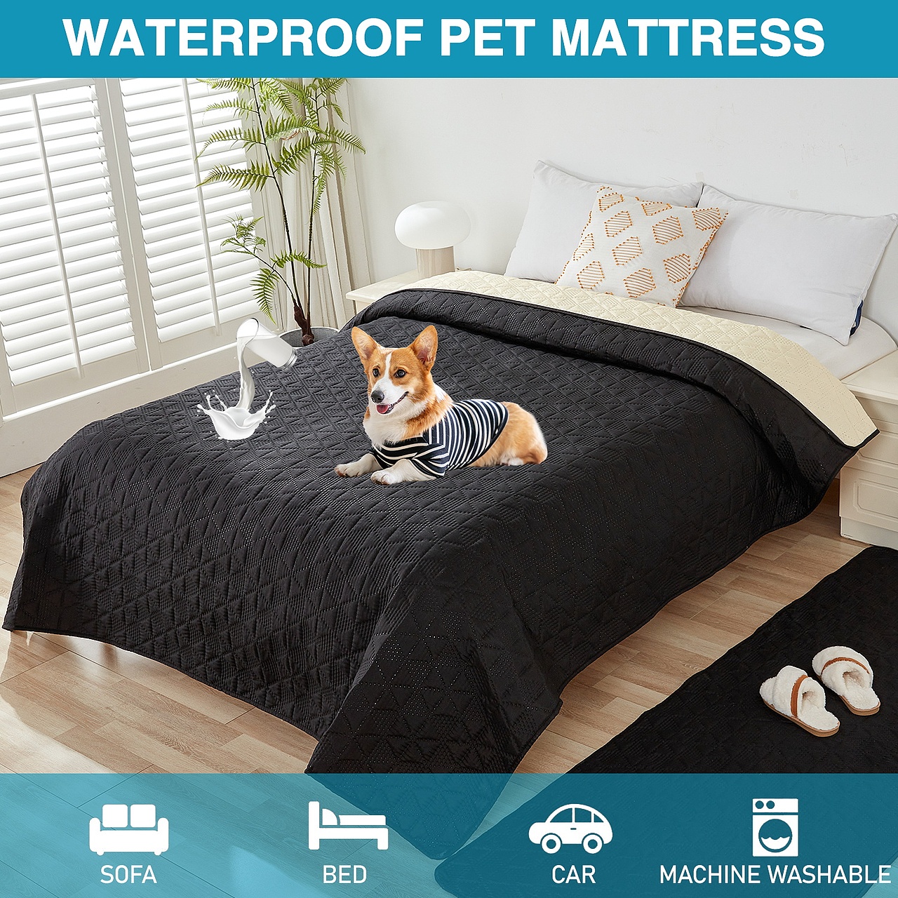 亚马逊-主图-防水宠物床品