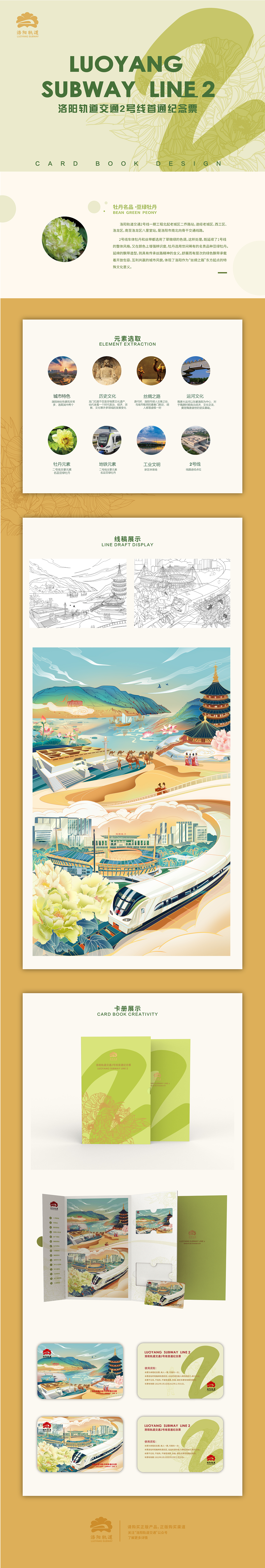 卡册 | 洛阳地铁2号线首通纪念册（图ZMjk5NDMwNzE2） - 商业插画 - 站酷设计师小红花设计原创素材 - 站酷ZCOOL