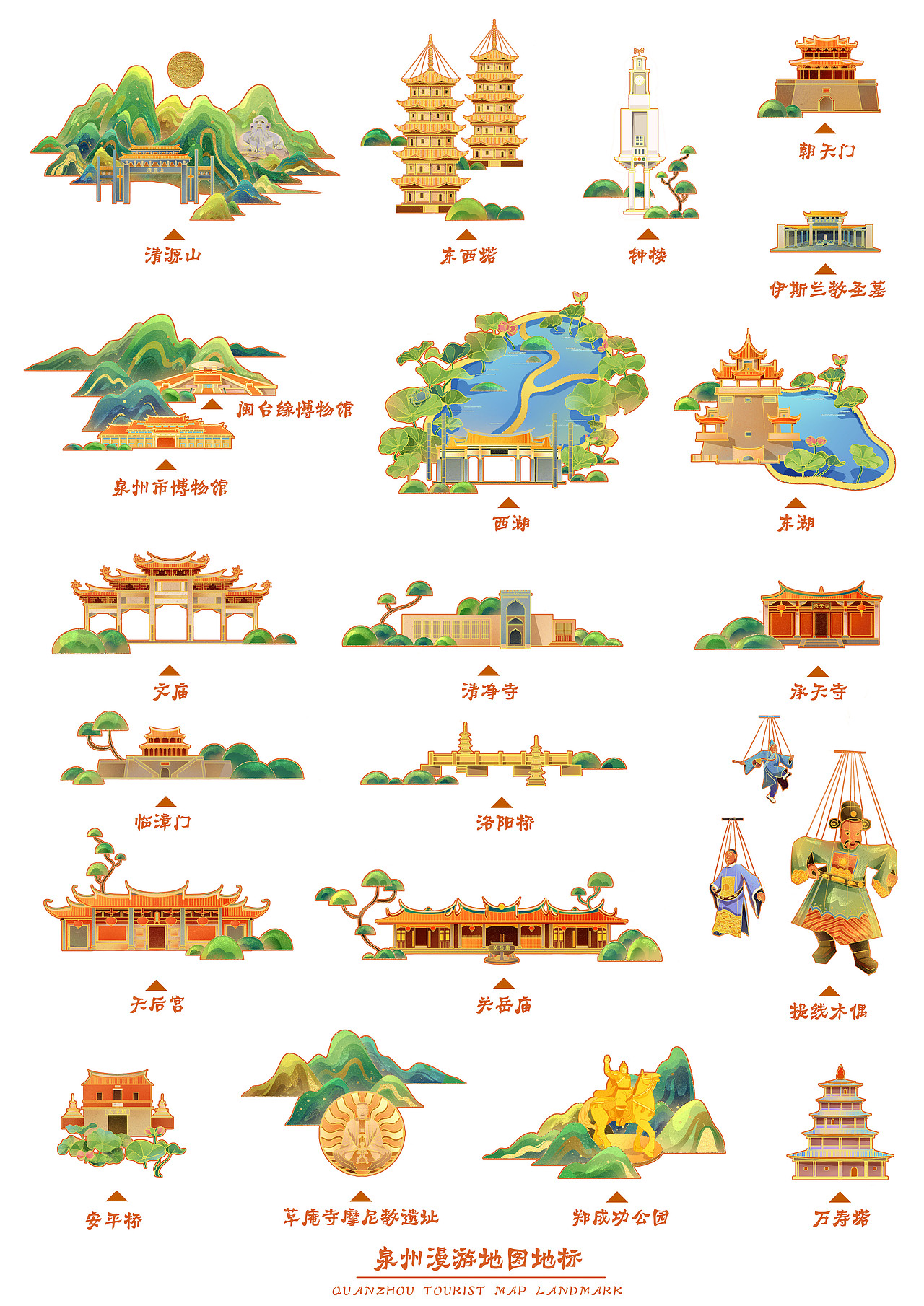 鲤城 · 漫游泉州 I 城市旅游地图 I 泉州地图插画