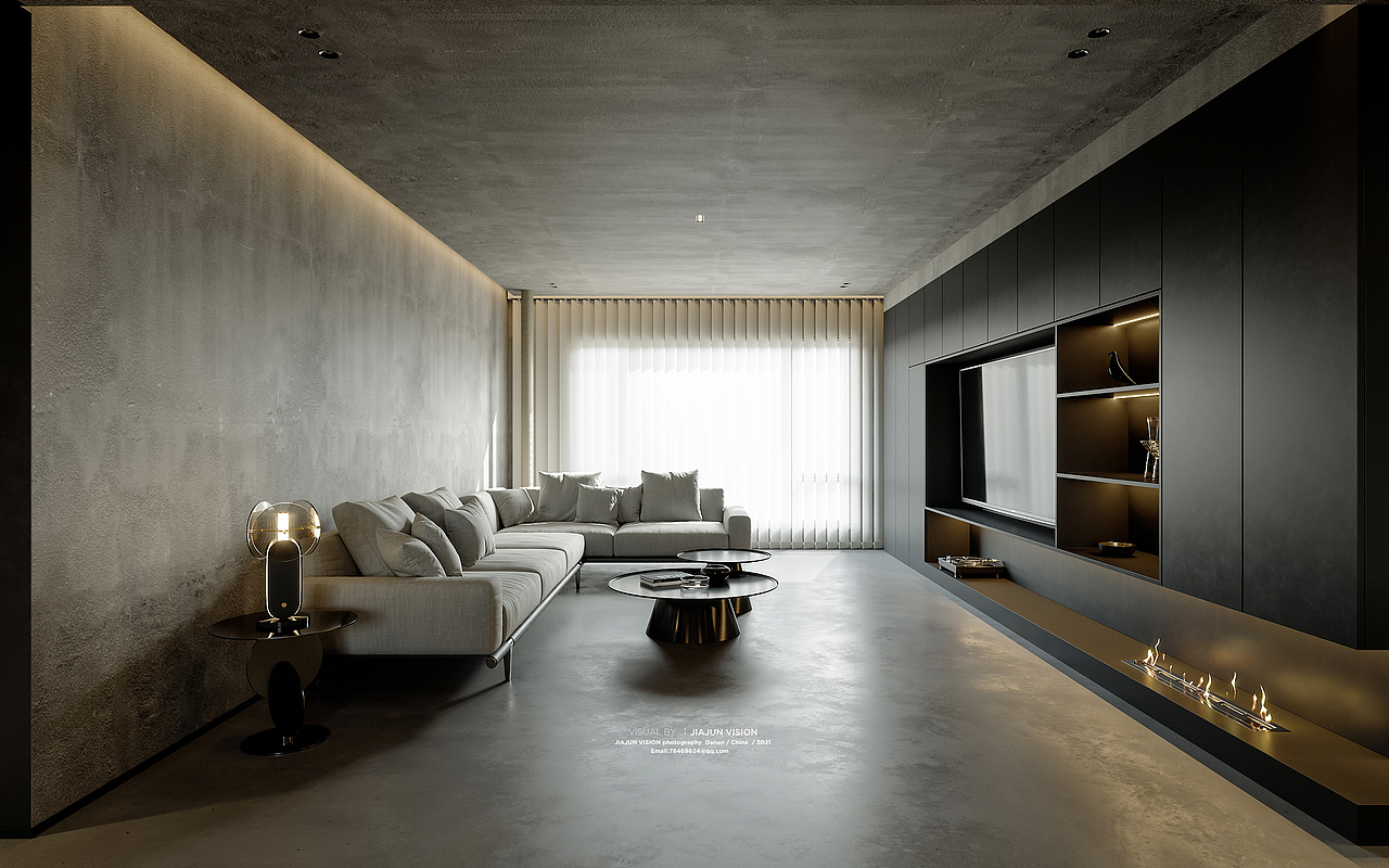 现代暗黑系效果图表现