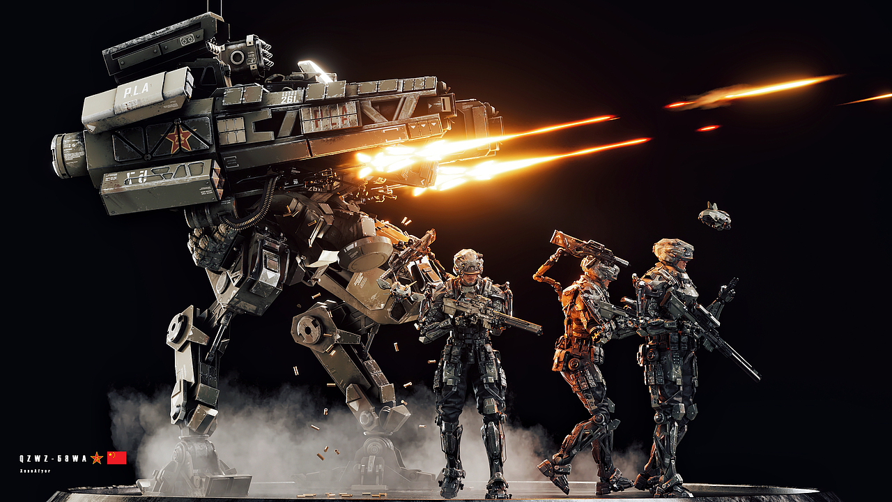 空间陆战队-机甲小队次世代概念设计建模