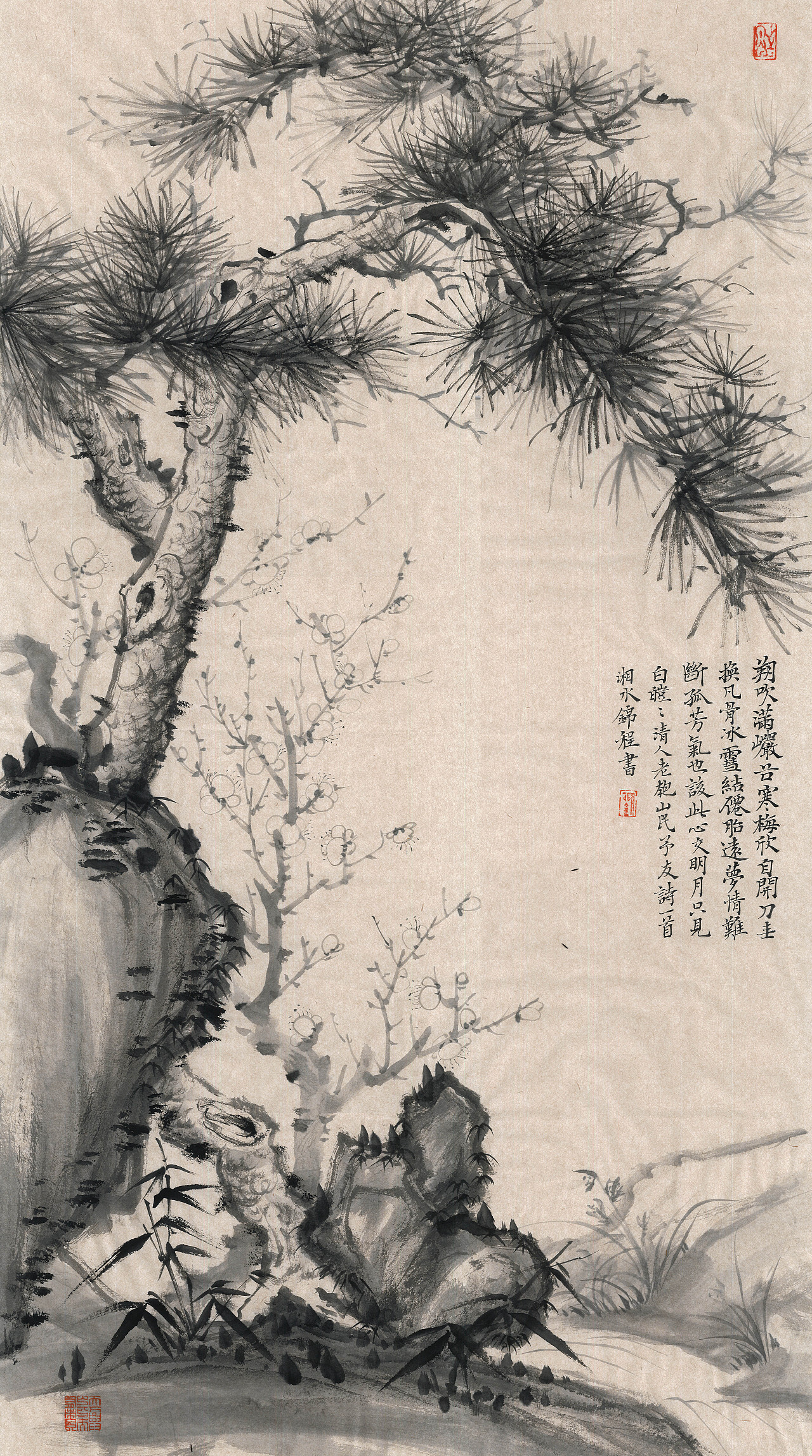 包含传统文人画风韵的岁寒三友(图ZMzYwMjk3MDU2) - 绘画 - 站酷设计师九四无影无踪原创素材 - 站酷ZCOOL