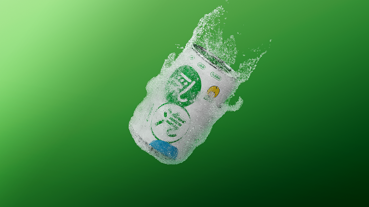 一款汽水饮料的三维渲染项目分享