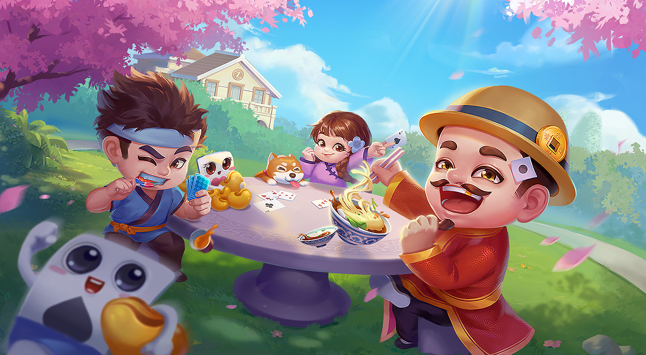 棋牌-斗地主（图ZMzY2NzY5MjE2） - 游戏原画 - 站酷设计师潇潇游戏美术原创素材 - 站酷ZCOOL