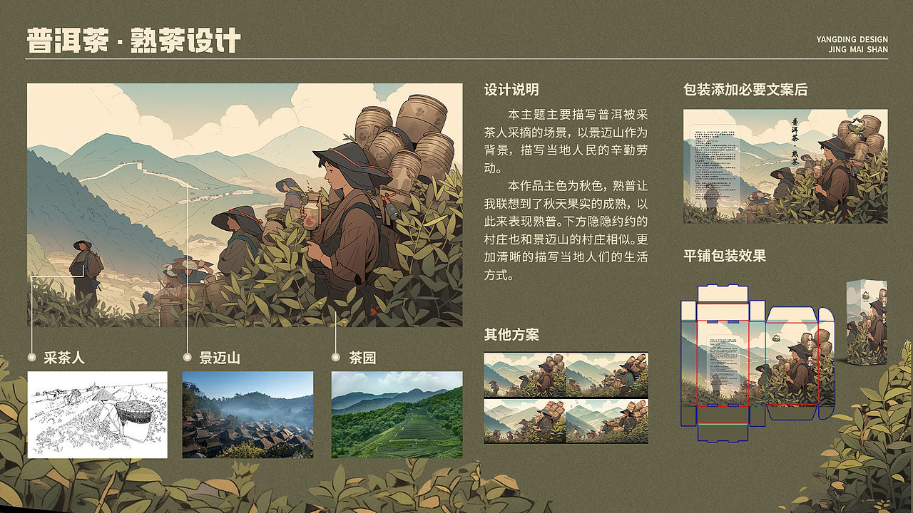 AI设计作品《景迈山茶品牌设计》（图ZMzYwNjEyNTY0） - 品牌 - 站酷设计师金蕨原创素材 - 站酷ZCOOL