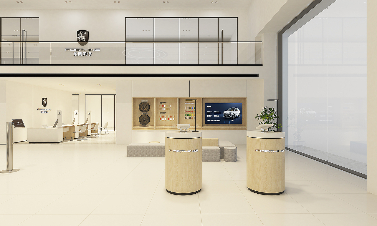 東風風行汽車展廳設(shè)計（圖ZMzU5ODI4NjQ4） - 商業(yè)空間設(shè)計 - 站酷設(shè)計師優(yōu)斐創(chuàng)意原創(chuàng)素材 - 站酷ZCOOL