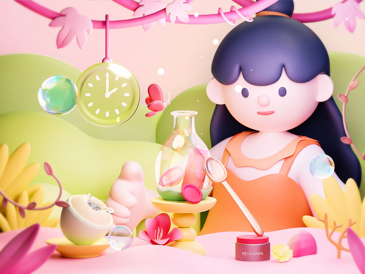 # my CLARINS「美肌食谱」（图ZMjk4NTY0NTEy） - 海报 - 站酷设计师Sanrl原创素材 - 站酷ZCOOL
