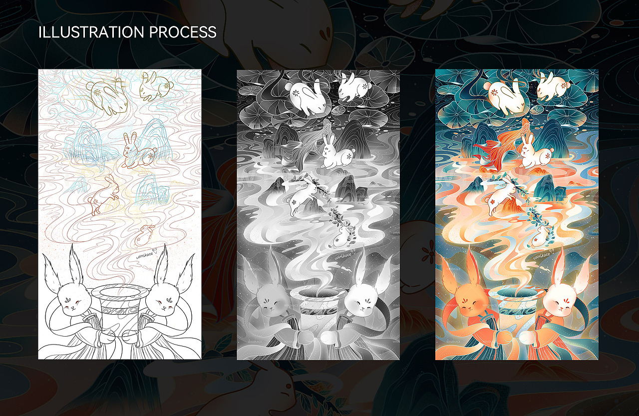 兔年插画（四）——魔术帽（图ZMzE3MzI0NzA0） - 商业插画 - 站酷设计师云汜_winskace原创素材 - 站酷ZCOOL