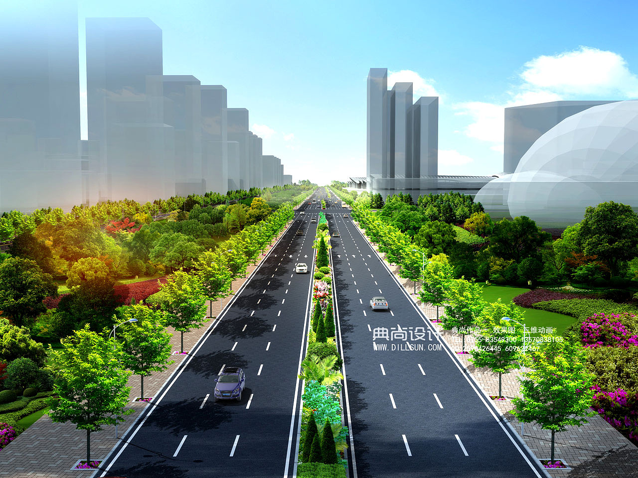 道路街边小品效果图2