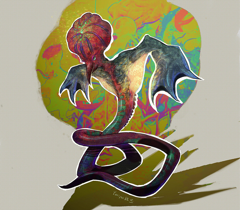 怪物立绘-蛇鸟（图ZMzQ2NDM4NDg4） - 概念设定 - 站酷设计师眼呸原创素材 - 站酷ZCOOL