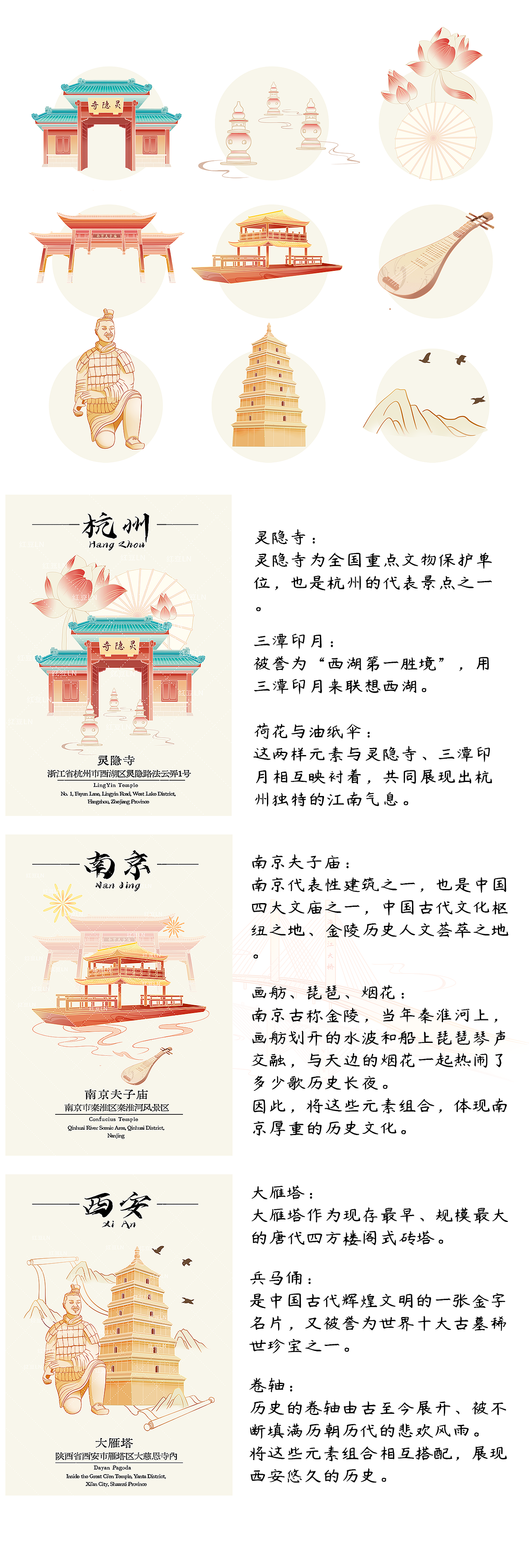 国潮——城市系列插画（图ZMzIxOTA2MzI4） - 商业插画 - 站酷设计师红豆LN原创素材 - 站酷ZCOOL