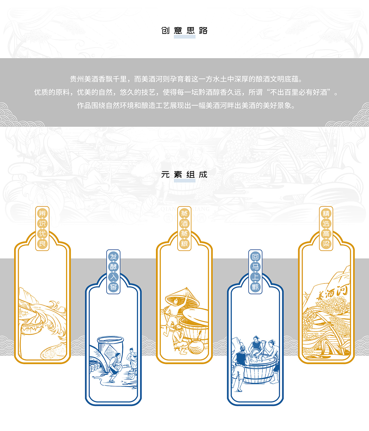 版画钢笔画 贵州酒商业插画 包装/kv（图ZMzQwNDA4MDM2） - 商业插画 - 站酷设计师一只阿旭_AX原创素材 - 站酷ZCOOL