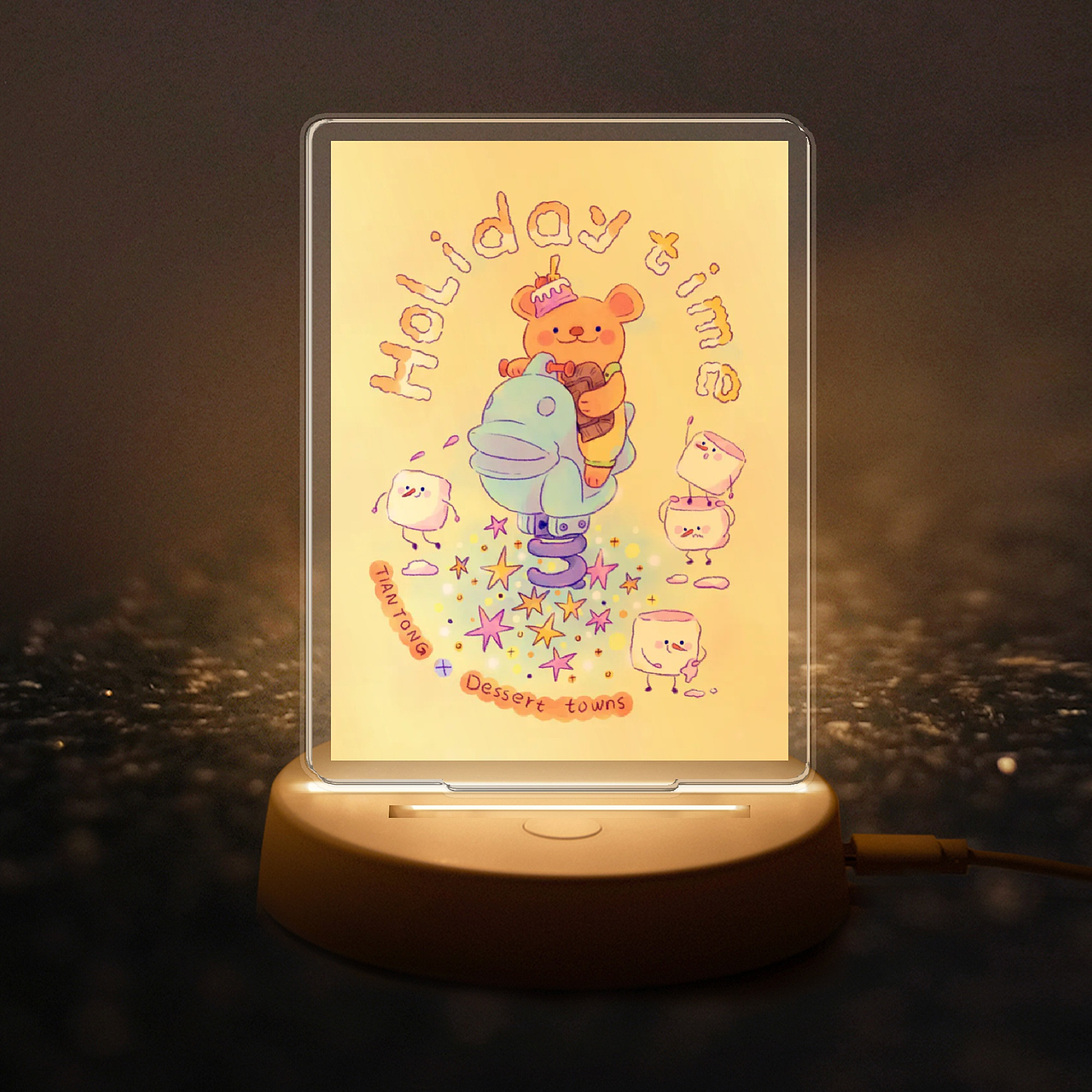 甜品系列插画之甜品小熊