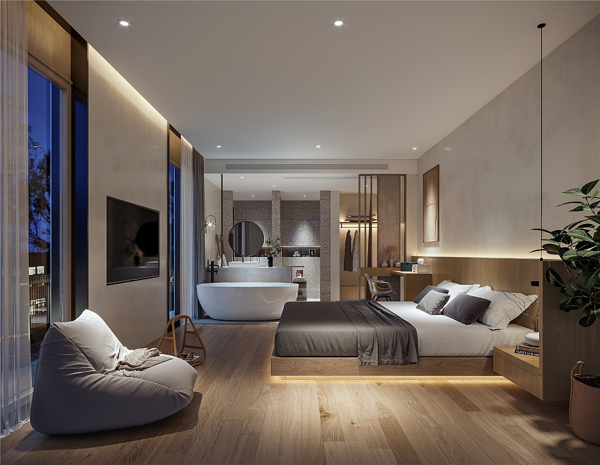 原木极简风民宿_屋内艺术-站酷zcool