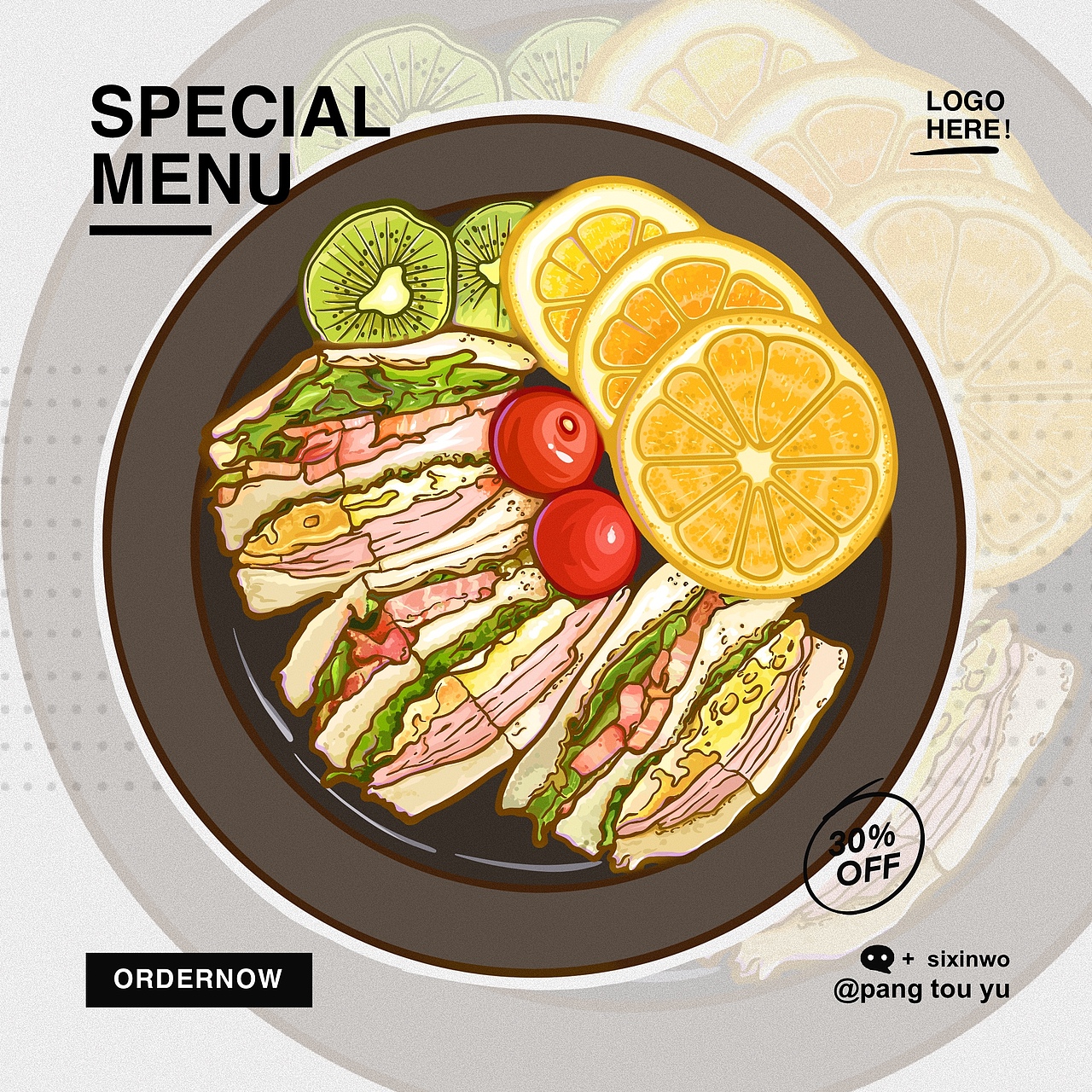 iPad线稿风插画｜食物插画练习