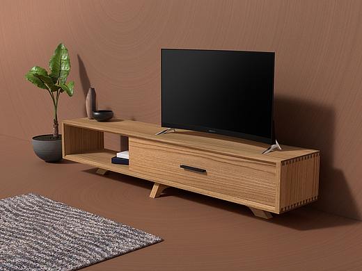 逃鱼 丨 实木电视柜