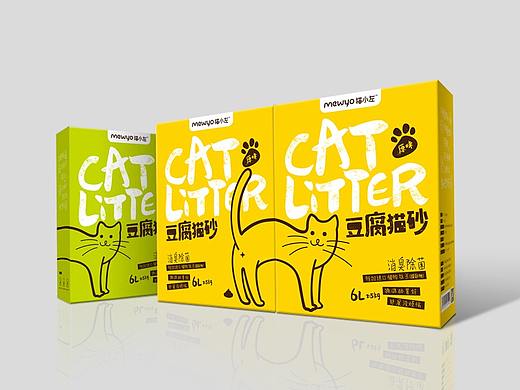 四喜设计新出品“猫小左豆腐猫砂”品牌包装设计。