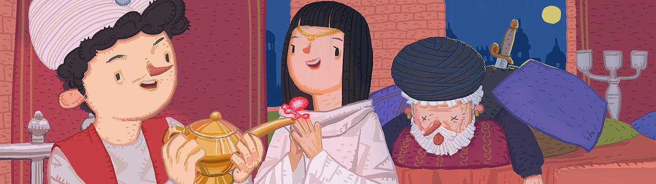 绘本#阿拉丁与神灯 6p（图ZMTEyNzQzODI4） - 儿童插画 - 站酷设计师aemni套索原创素材 - 站酷ZCOOL