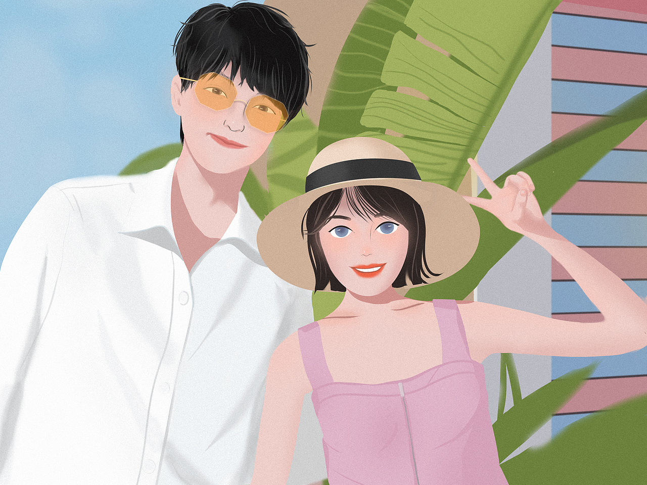 插画练习 我和他（图ZMTg4ODk2NTky） - 创作习作 - 站酷设计师蔡萌萌萌原创素材 - 站酷ZCOOL
