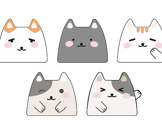 卡通可爱动物猫咪狗狗矢量手绘头像形象设计