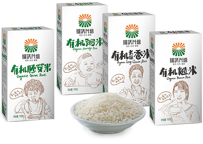 绿沃兴塔有机大米包装设计