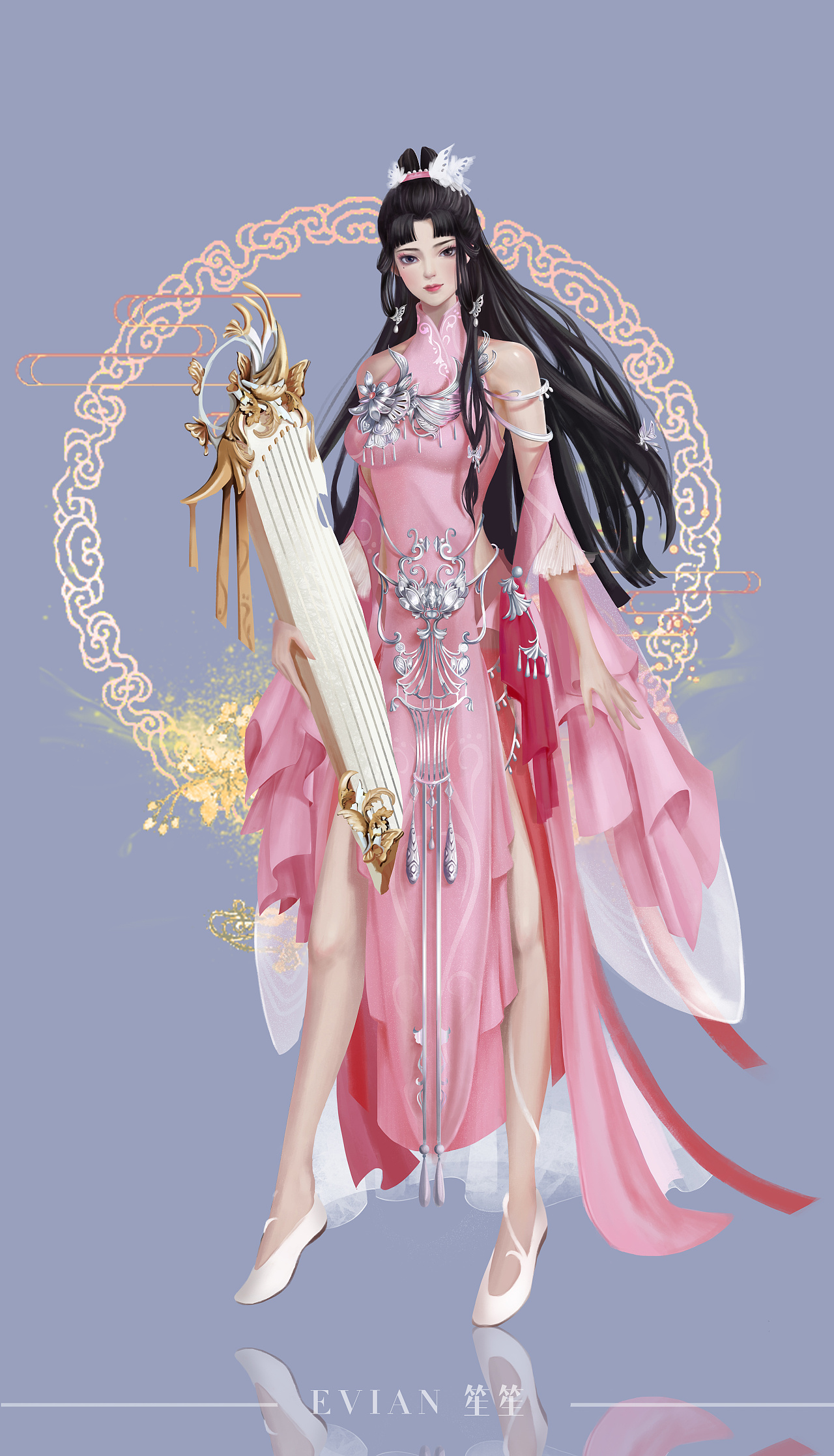 【时茶】古风成女角色设计|插画|游戏原画|evan丨笙笙_原创作品-站酷