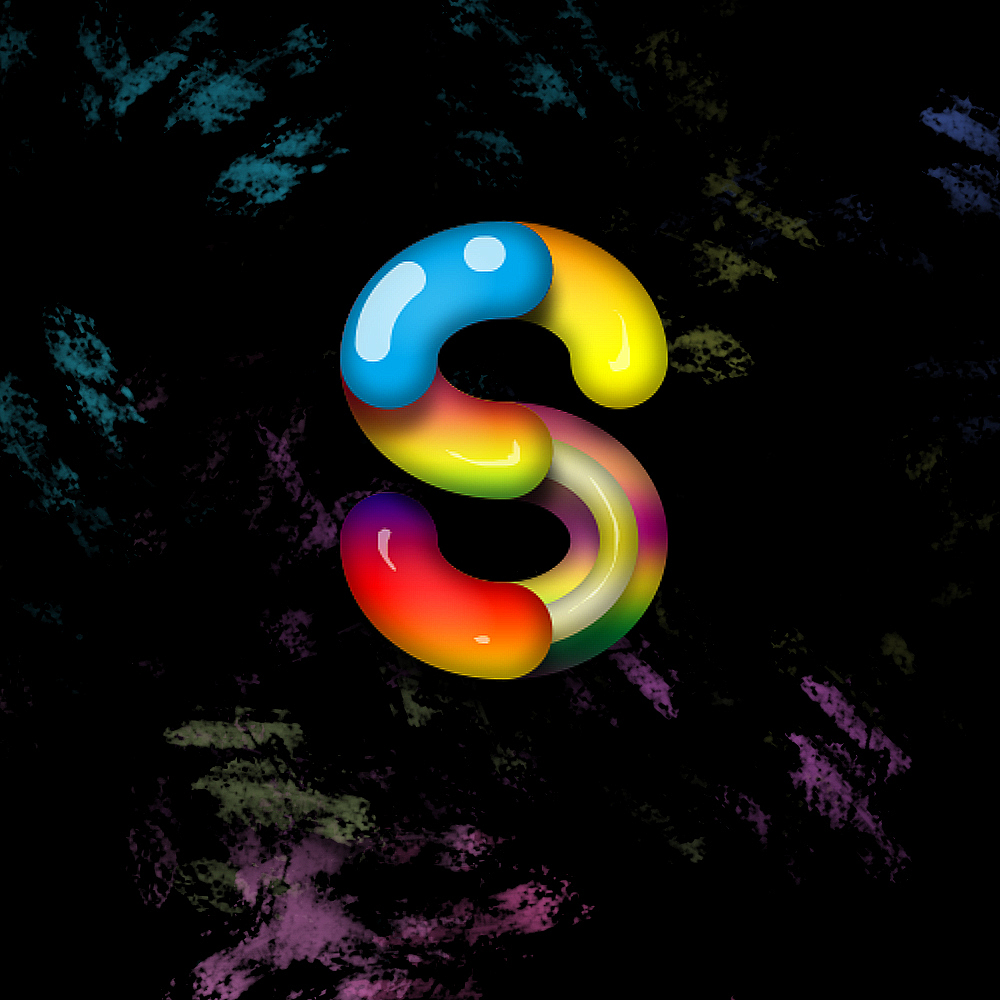 彩虹玻璃糖果字母