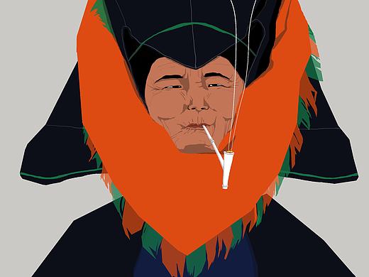 彝族阿嬤（個人主頁-ZNTI5MjkzMjg=） - 藝術插畫 - 站酷設計師阿嘎吉曲原創(chuàng)素材 - 站酷ZCOOL