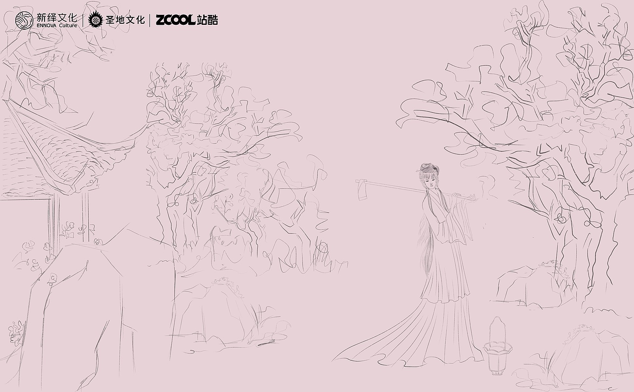 红楼梦-黛玉葬花（图ZMzA2OTQyNTY0） - 商业插画 - 站酷设计师YommyQin原创素材 - 站酷ZCOOL