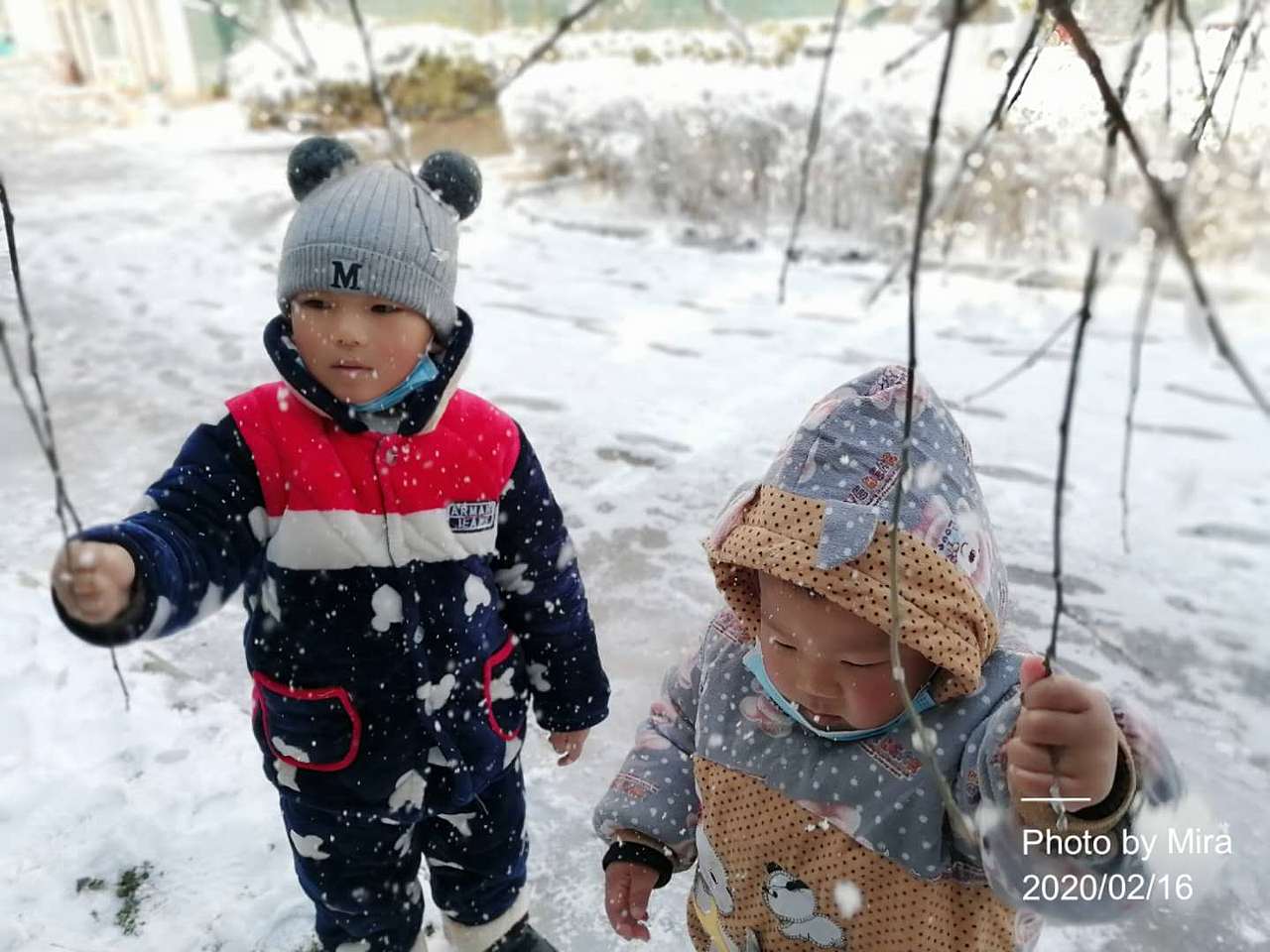 手机摄影 雪景 宝宝照
