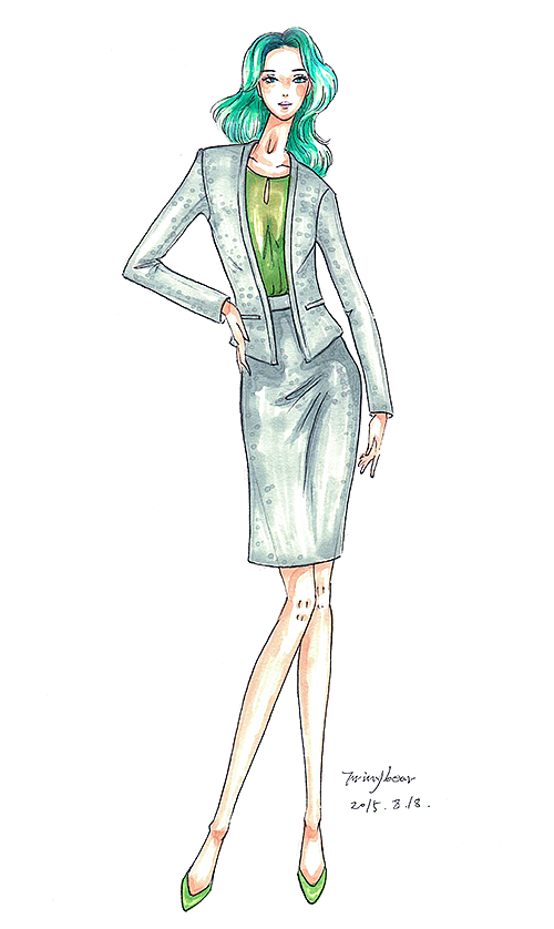 时尚ol职业装效果图|服装|正装/礼服|shuangs_cn_原创作品-站酷zcool