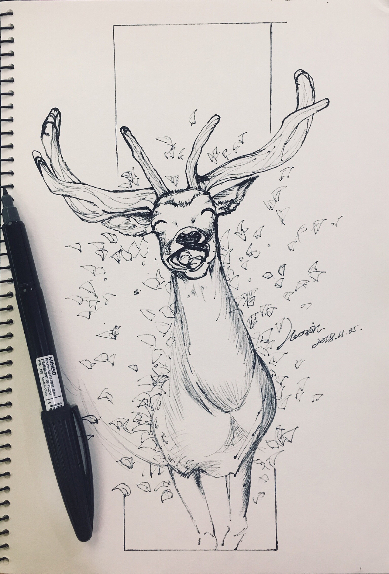 微笑的梅花鹿（图ZMTM0MTQ5MDU2） - 新锐潮流插画 - 站酷设计师贪吉原创素材 - 站酷ZCOOL