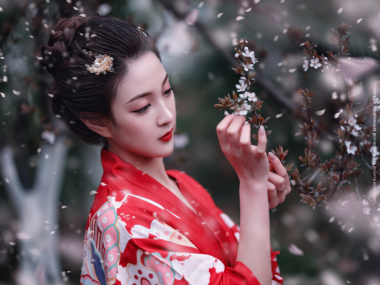 《樱花雨季》（图ZMjQ1OTg2ODM2） - 人像摄影 - 站酷设计师摄影师子意原创素材 - 站酷ZCOOL