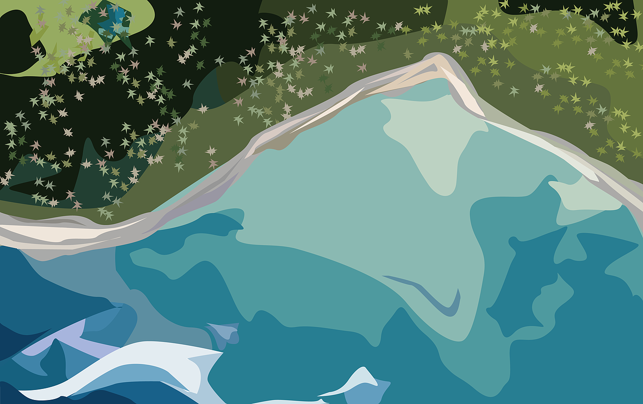 扁平插画 风景临摹