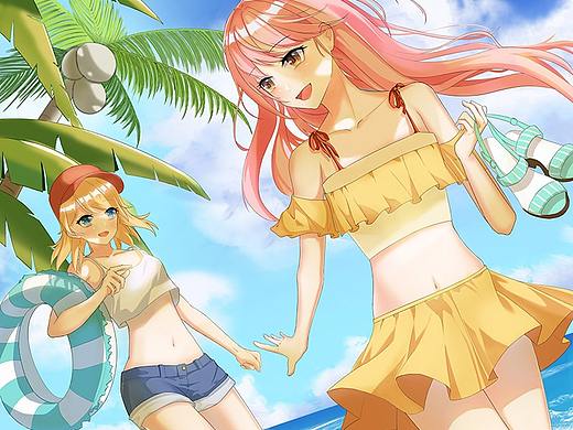 日系漫画课程-夏日海滩-奇天CG学院学生作品