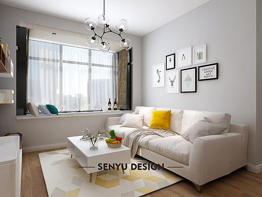 北欧风89㎡效果图/客厅角落/未完待续