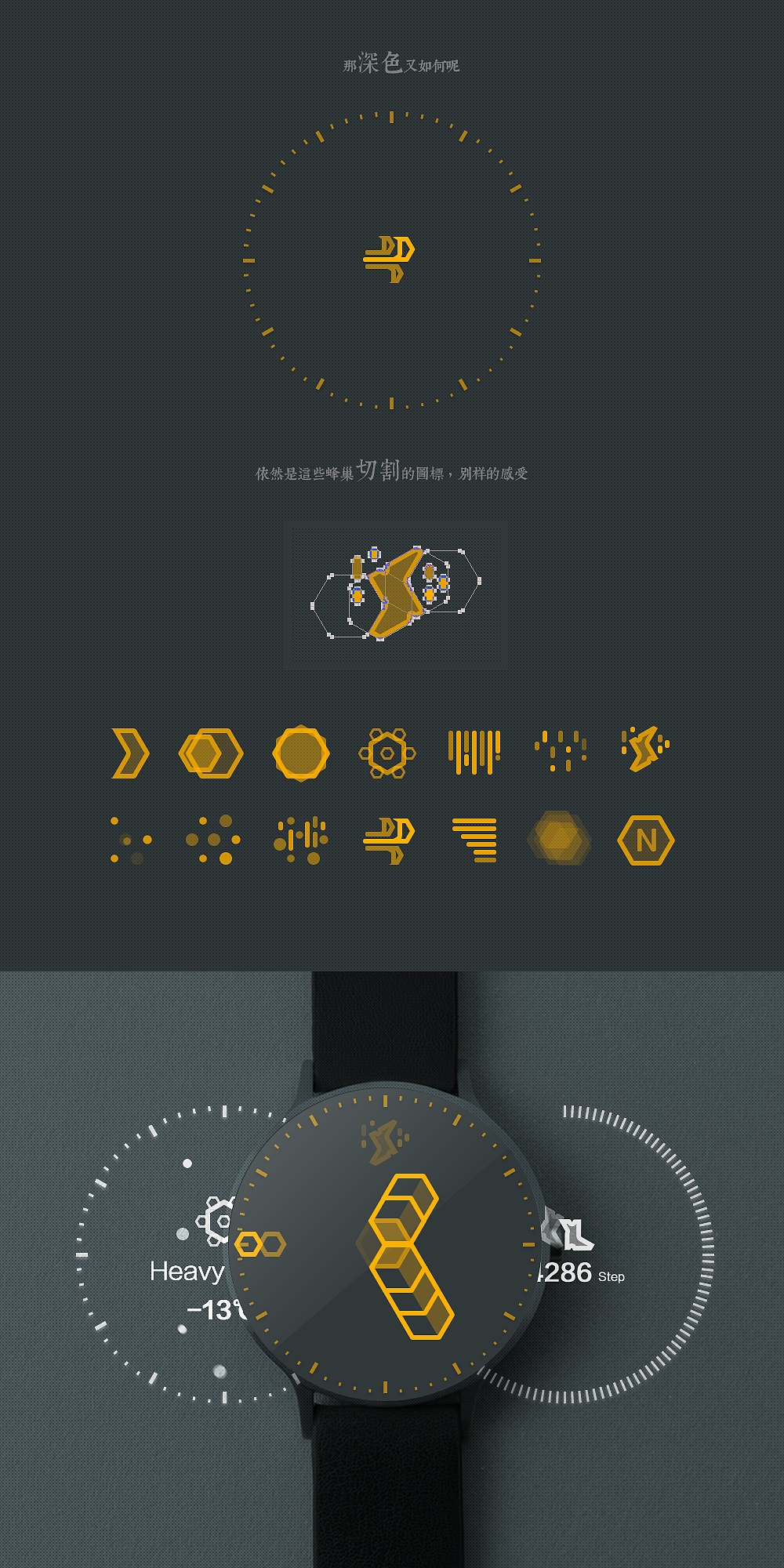 TencentOS表盘-灵感来之蜂巢以及潘洛斯阶梯（图ZMjk2MzAwNjQ=） - APP界面 - 站酷设计师kakyokk原创素材 - 站酷ZCOOL