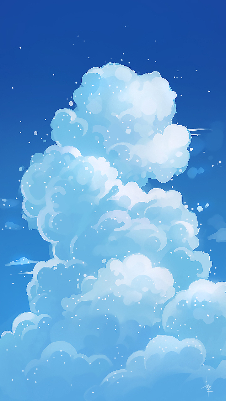 插画习作云的画法练习