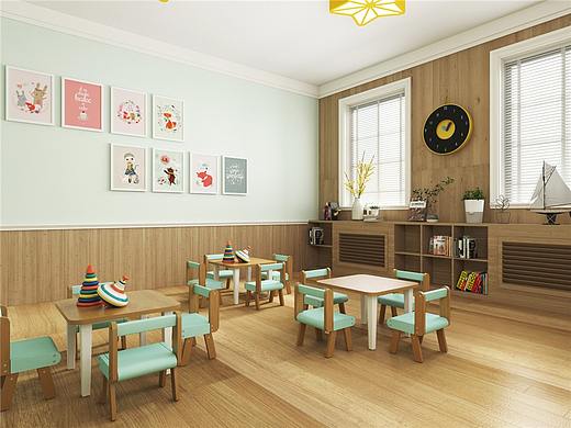 一九九二效果图-幼儿园活动室与教室
