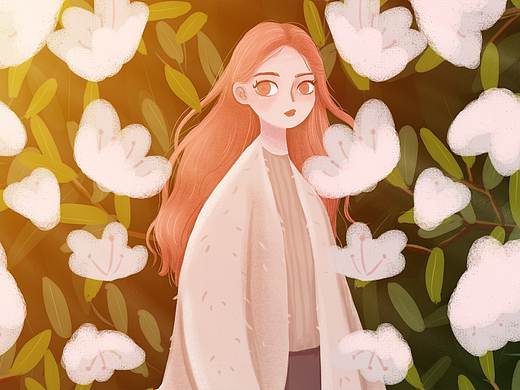 女孩与花 春天 清明 温暖 阳光 二十四节气
