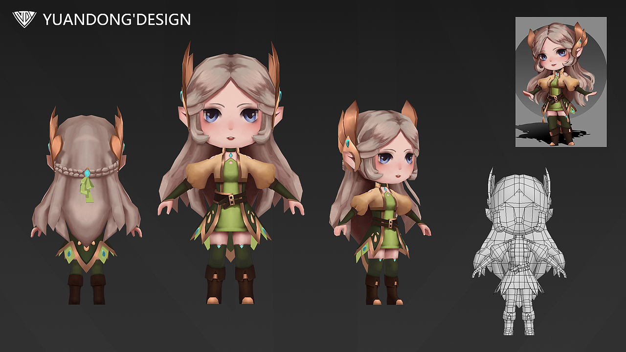 小女孩手绘模型|三维|人物/生物|maoyazi - 原创作品 - 站酷 (zcool)