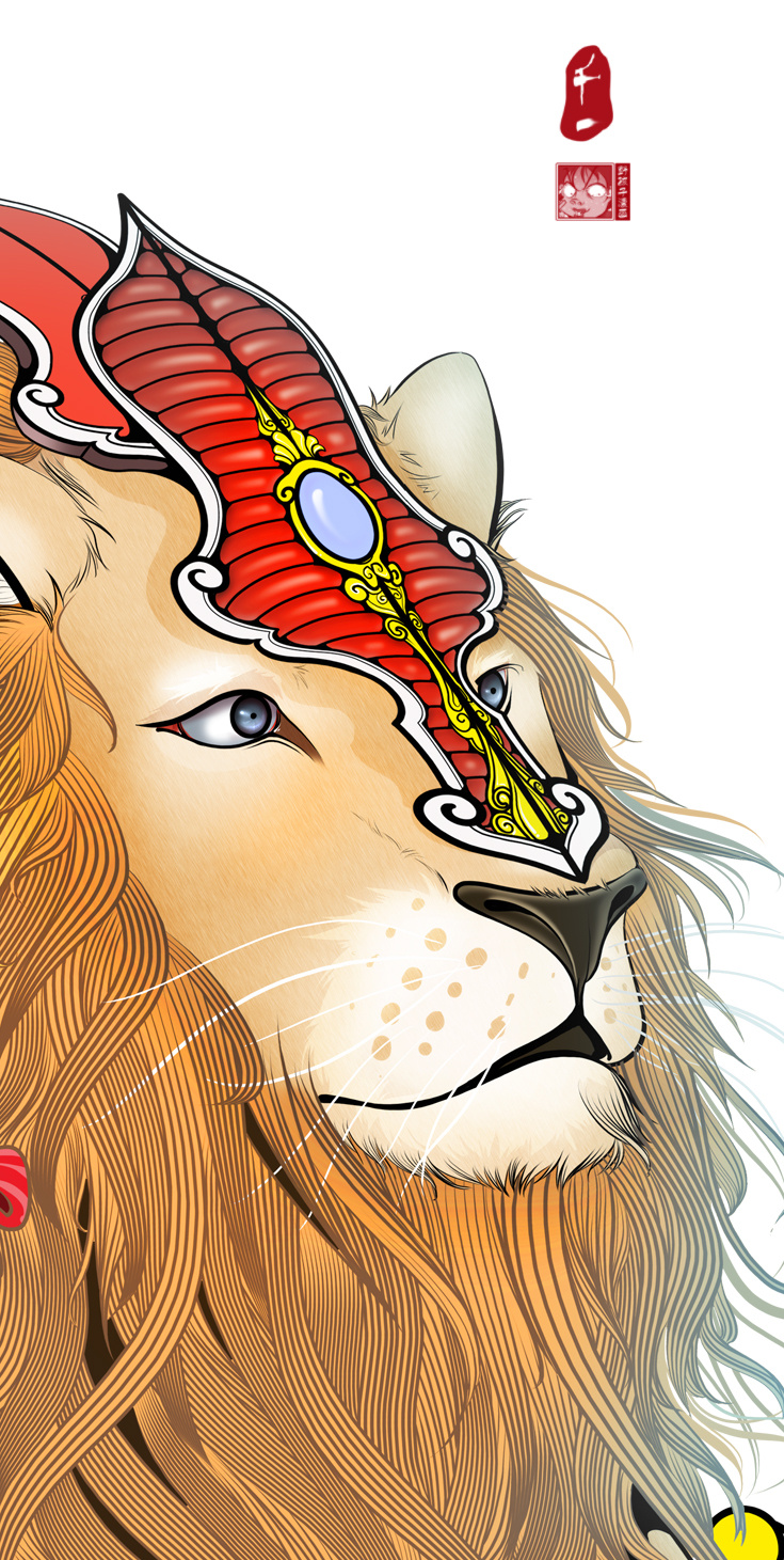 狮子座——十二星座——野孩子 绘画