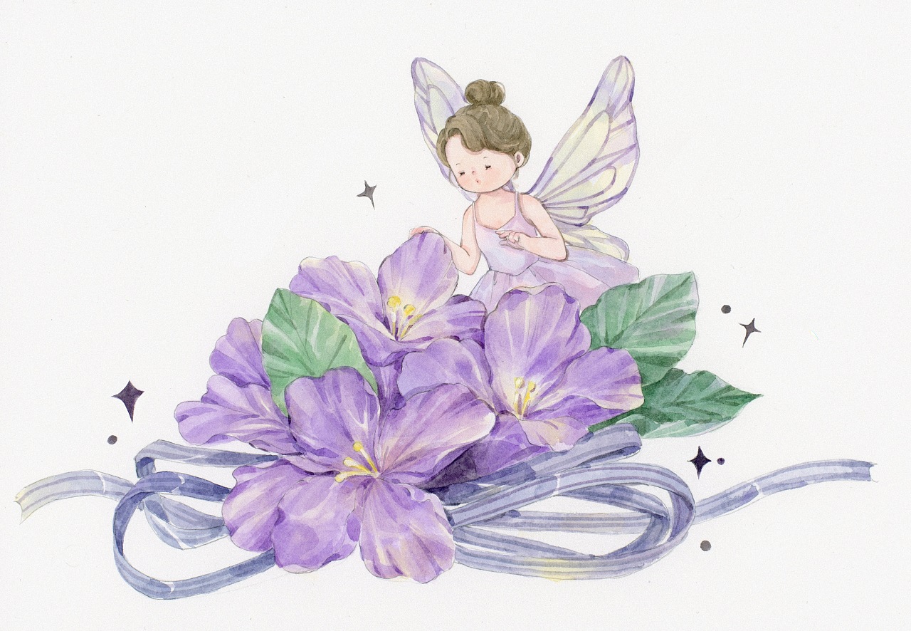 水彩手绘 花仙子来啦|插画|艺术插画|王大可vvv - 原创作品 - 站酷