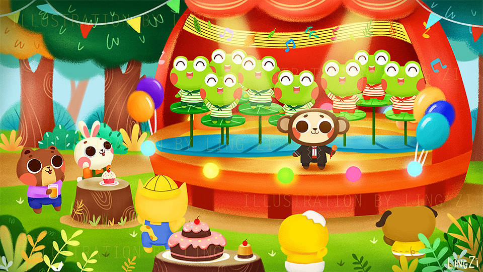 商业项目：儿童教育软件《森林音乐会》和《小猫钓鱼》（图ZMTU4NTQ3OTY0） - 影视后期 - 站酷设计师崚子LING原创素材 - 站酷ZCOOL