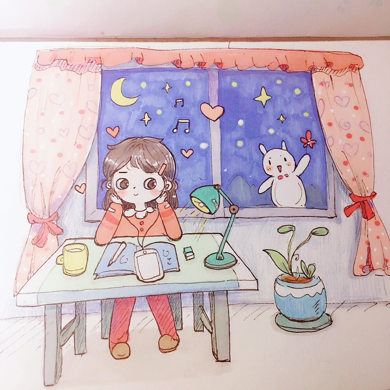 睡前小手绘~（图ZNzEyMjc5NTY=） - 艺术插画 - 站酷设计师牛小美milk原创素材 - 站酷ZCOOL