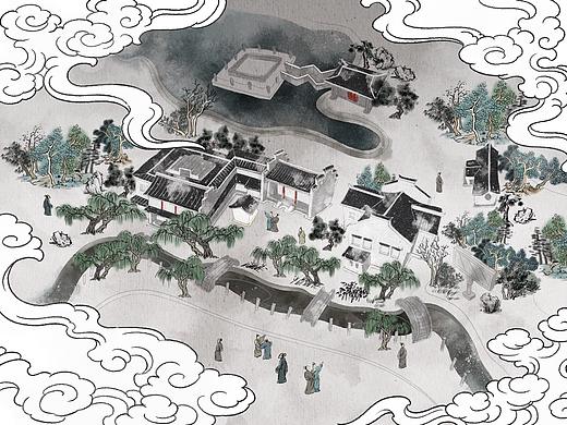 西塘古镇手绘地图