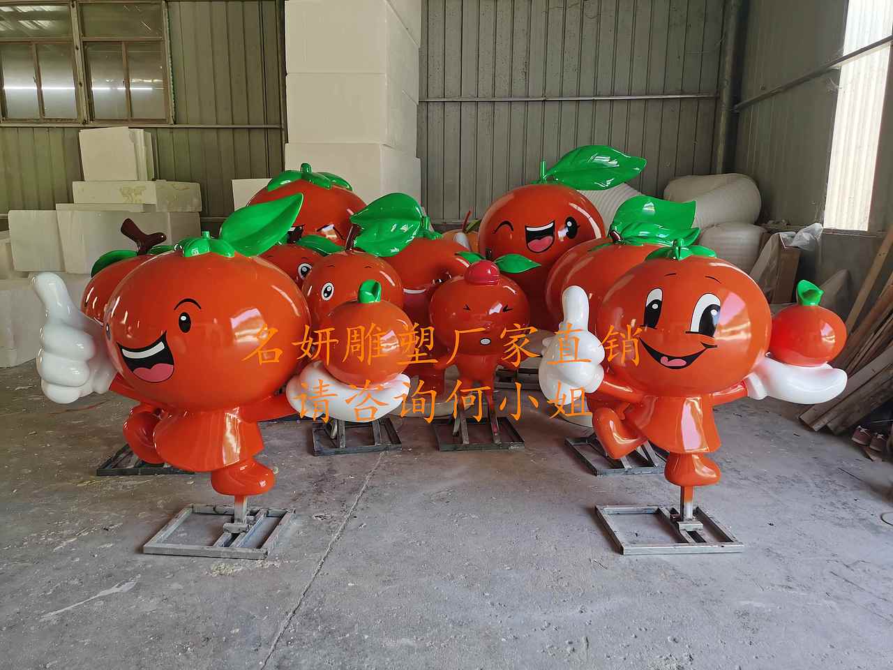 果园一看二品三比较还是玻璃钢柑橘公仔雕塑比较壮观（图ZMjMxMDUxMDc2） - 雕塑 - 站酷设计师美陈艺术雕塑原创素材 - 站酷ZCOOL